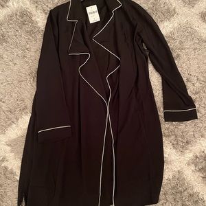 Black and white tie cardigan/trench